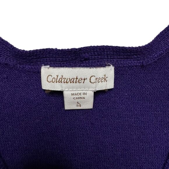 Coldwater Creek Women's Purple Open Front Cardigan Vest Topper Size Large - Picture 4 of 8